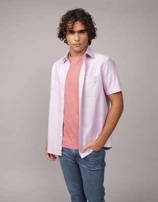 AE Short-Sleeve Slim Fit Button-Up Shirt