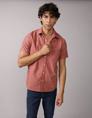 AE Short-Sleeve Slim Fit Button-Up Shirt