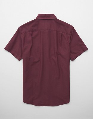 AE Short-Sleeve Slim Fit Button-Up Shirt