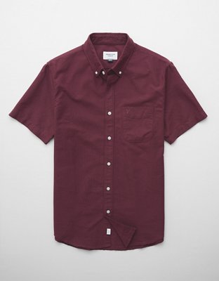 AE Short-Sleeve Slim Fit Button-Up Shirt