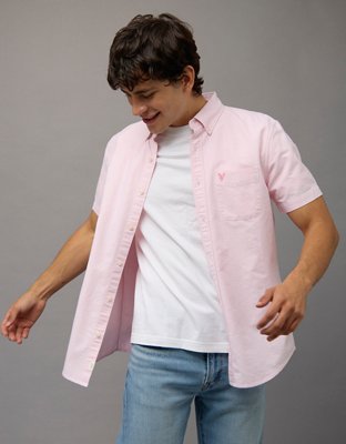 AE Short-Sleeve Slim Fit Button-Up Shirt