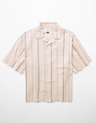 AE Poolside Linen-Blend Button-Up Shirt