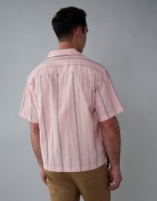 AE Camisa de Mezcla de Lino con Botones para la Piscina