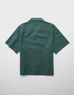 AE Poolside Linen-Blend Button-Up Shirt