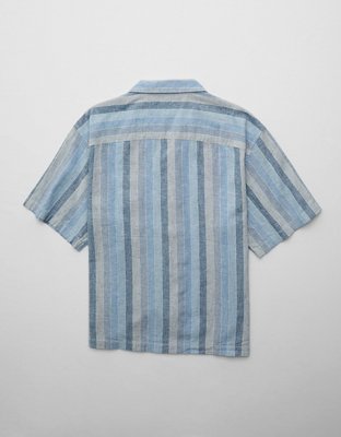 AE Poolside Linen-Blend Button-Up Shirt