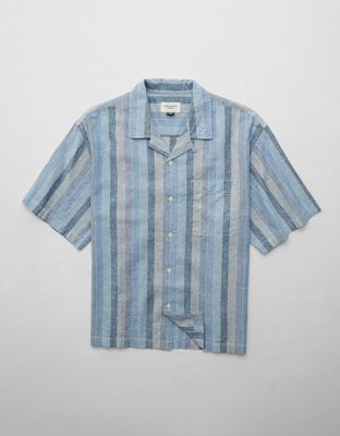 AE Poolside Linen-Blend Button-Up Shirt