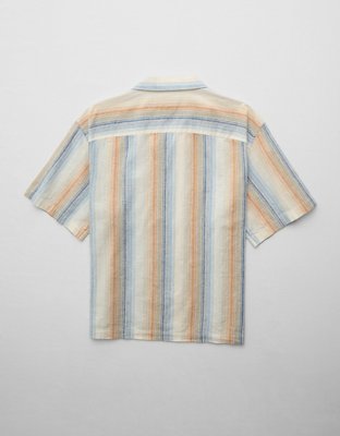 AE Poolside Linen-Blend Button-Up Shirt