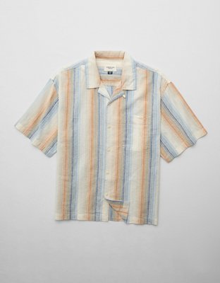 AE Poolside Linen-Blend Button-Up Shirt