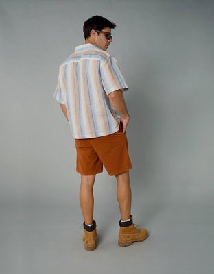 AE Camisa de Mezcla de Lino con Botones para la Piscina