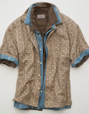Chemise boutonnée à imprimé bord de la piscine AE