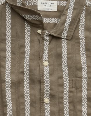 AE Poolside Striped Button-Up Shirt