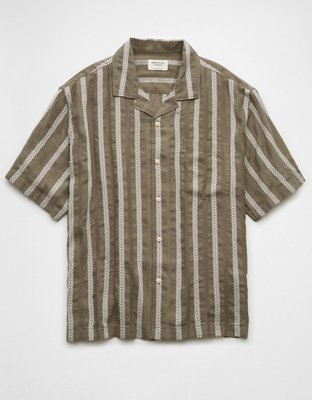 AE Poolside Striped Button-Up Shirt