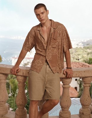 AE Poolside Printed Button-Up Shirt