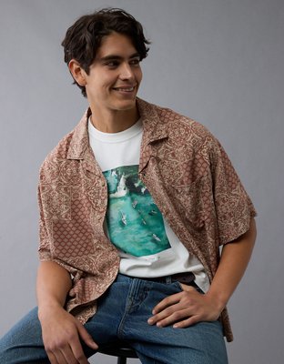 AE Poolside Printed Button-Up Shirt