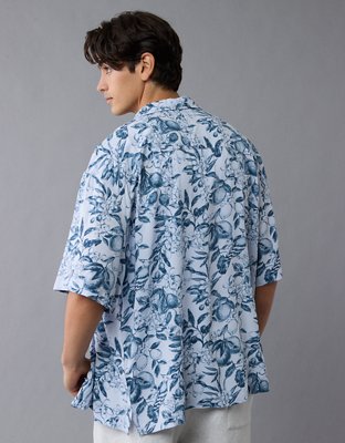 AE Camisa Floral con Botones para la Piscina