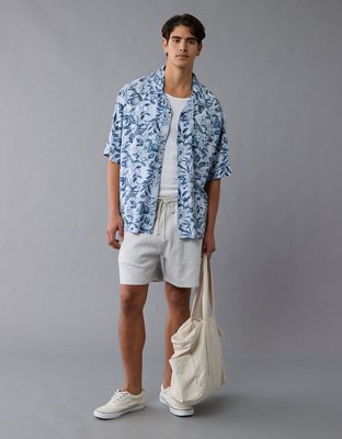 AE Camisa Floral con Botones para la Piscina