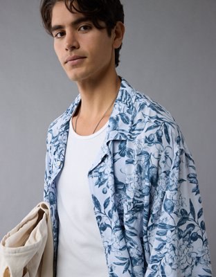 AE Poolside Floral Button-Up Shirt