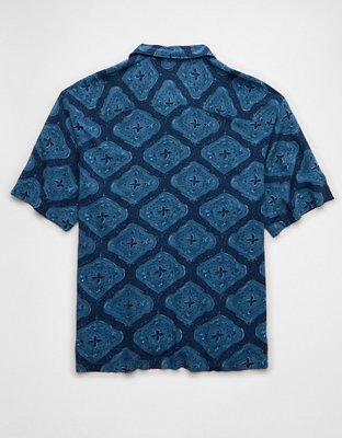 AE Camisa Estampada con Botones para la Piscina