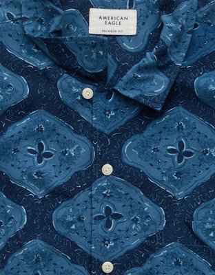 AE Camisa Estampada con Botones para la Piscina