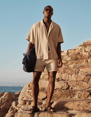 AE Poolside Striped Button-Up Shirt