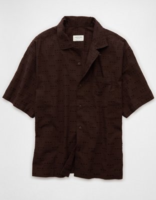 AE Poolside Textured Checkerboard Button-Up Shirt