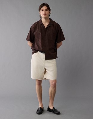 AE Poolside Textured Checkerboard Button-Up Shirt