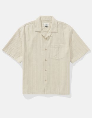 AE Camisa Rayada con Botones para la Piscina
