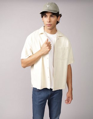 AE Poolside Striped Button-Up Shirt