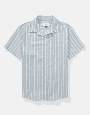 AE Camisa de Diseño Escocés con Botones para la Piscina