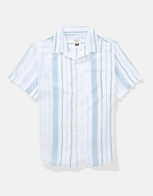 AE Camisa de Diseño Escocés con Botones para la Piscina