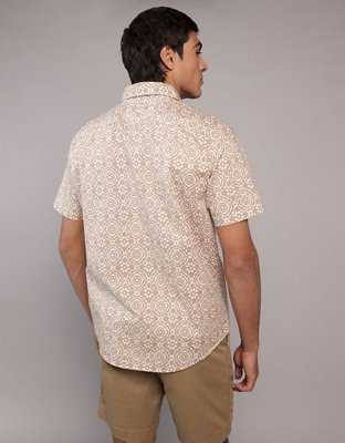 AE Camisa Estampada con Botones para la Piscina