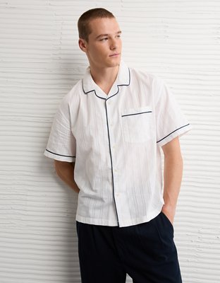 Chemise rayée boutonnée bord de la piscine AE