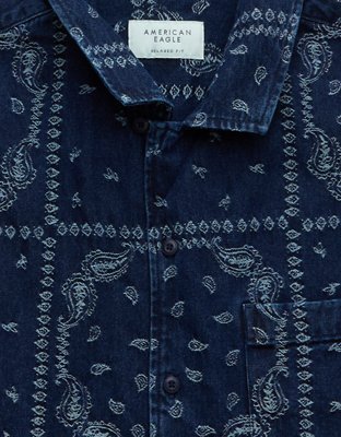 AE Camisa Estampada con Botones para la Piscina