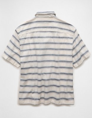 AE Camisa Rayada con Botones para la Piscina