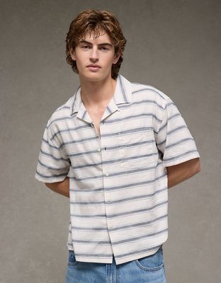 AE Poolside Striped Button-Up Shirt