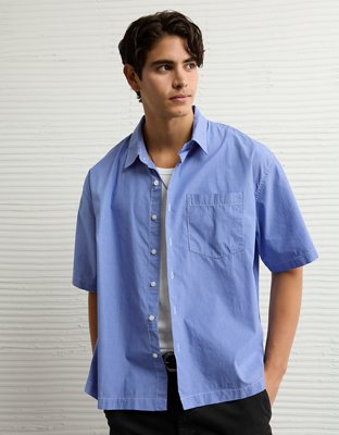 AE Poolside Poplin Striped Button-Up Shirt