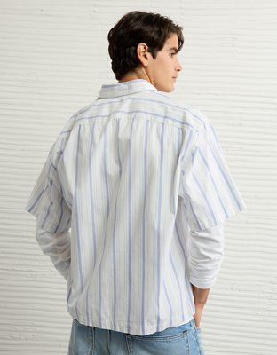 AE Poolside Poplin Striped Button-Up Shirt