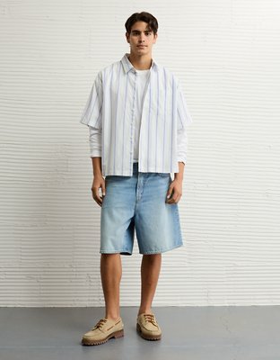 AE Poolside Poplin Striped Button-Up Shirt