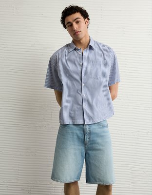 AE Poolside Poplin Striped Button-Up Shirt