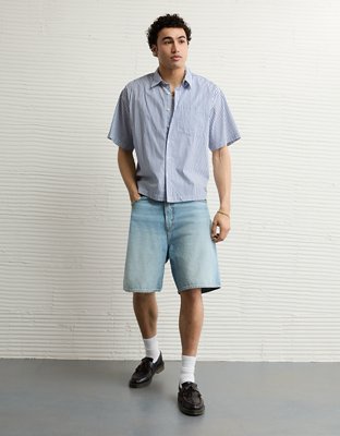 AE Poolside Poplin Striped Button-Up Shirt