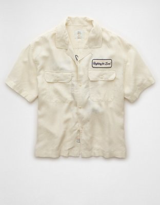 AE Pride Poolside Embroidered Button-Up Shirt
