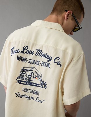 AE Pride Poolside Embroidered Button-Up Shirt