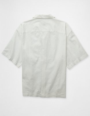AE Relaxed Fit Linen-Blend Camp Collar Shirt
