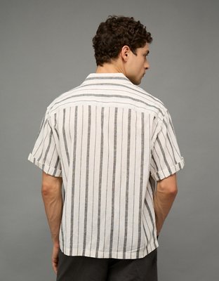 AE Relaxed Fit Linen-Blend Camp Collar Shirt