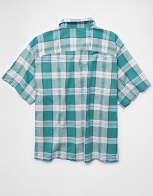 AE Relaxed Fit Linen-Blend Camp Collar Shirt