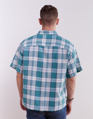 AE Relaxed Fit Linen-Blend Camp Collar Shirt