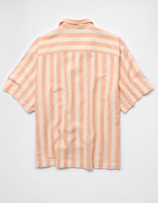AE Relaxed Fit Linen-Blend Camp Collar Shirt