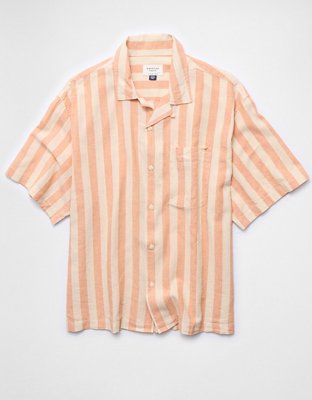 AE Relaxed Fit Linen-Blend Camp Collar Shirt