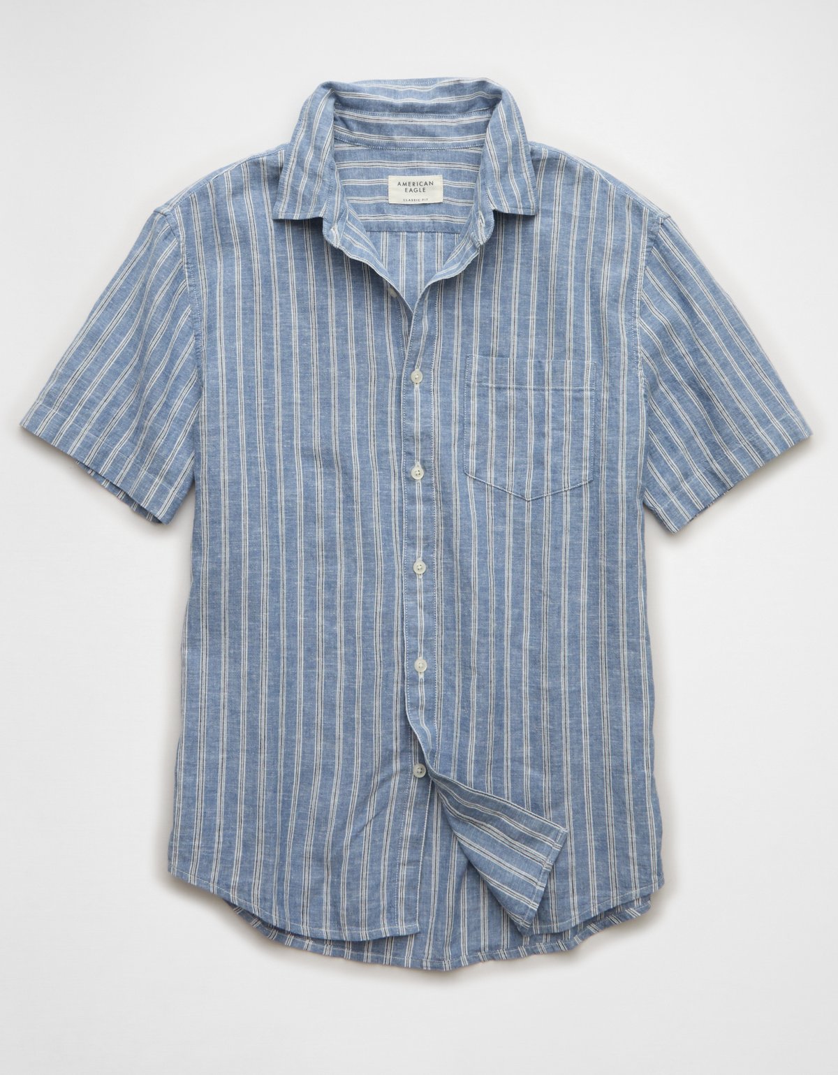 AE Standard Fit Linen-Blend Short-Sleeve Button-Up Shirt - image 3