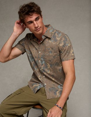 AE Short-Sleeve Button-Up Shirt from American Eagle - $37.46